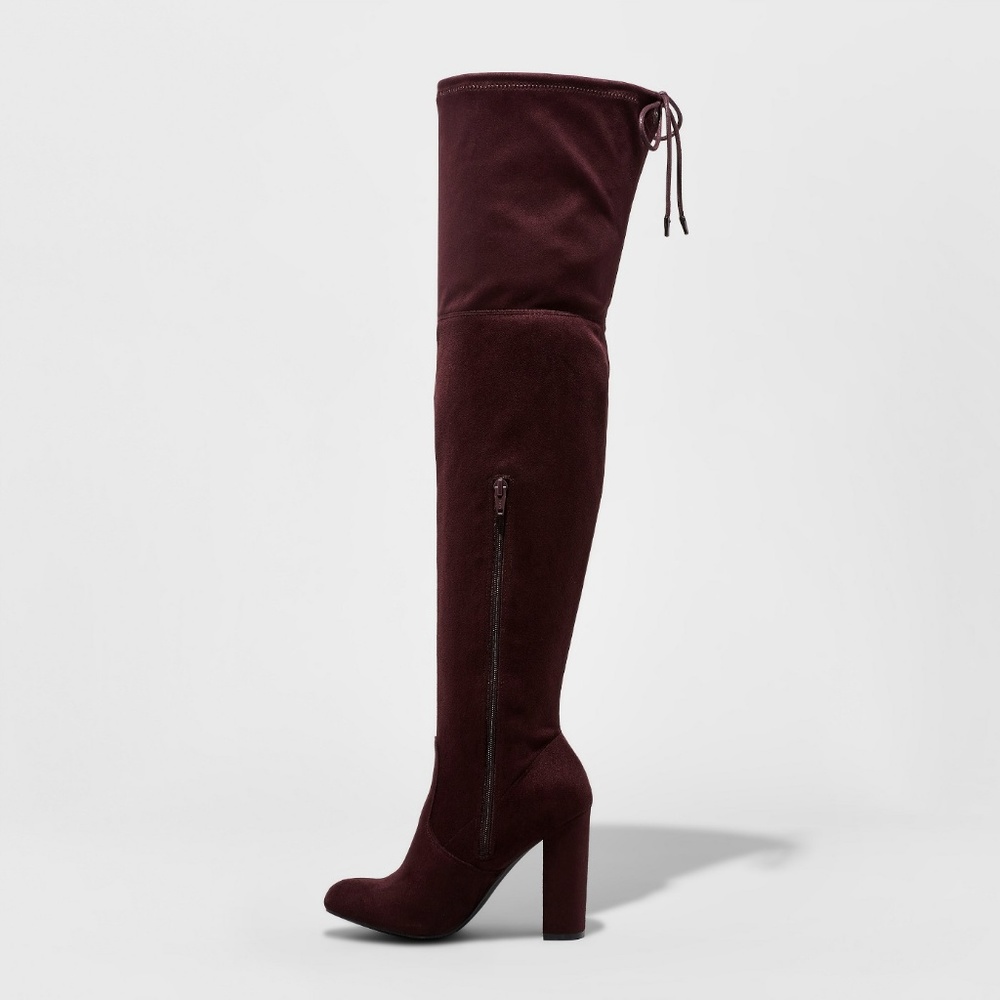 Purple Penelope Heeled Over the Knee Boots 4" Heel